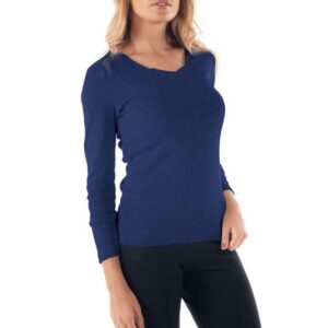 Camiseta Mujer de Rib con aplique Manga Larga