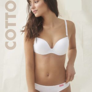 Conjunto en tasa soft con base sin push up de algodón y Lycra con colaless